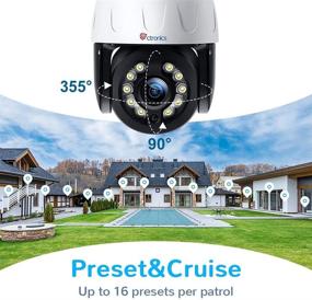 img 1 attached to 📷 Outdoor 5MP PTZ Security Camera with 4X Optical Zoom, Ctronics WiFi IP Dome Surveillance Camera | 355°Pan 90°Tilt, Human Detection, Auto-Tracking | 165FT Color Night Vision, 2-Way Audio | IP66