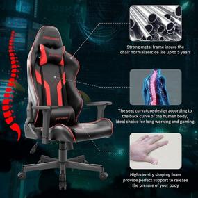 img 3 attached to 🎮 Ultimate Ergonomic Gaming Chair: Focuseat Office Chair with Headrest, Lumbar Support, 3D Arm Rest, and Adjustable Height - Premium PU Leather, Swivel Computer Chair with Seat Lock - Large Sized PC Chair for Adults