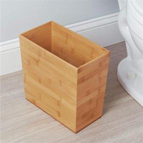 img 3 attached to Bamboo-Enhanced iDesign Formbu Rectangular Waste Basket for Eco-Friendly Spaces - 10.5" x 5.75" x 10