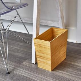 img 2 attached to Bamboo-Enhanced iDesign Formbu Rectangular Waste Basket for Eco-Friendly Spaces - 10.5" x 5.75" x 10