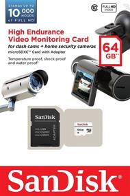 img 2 attached to 📷 SanDisk High Endurance Video Monitoring Card 64GB (SDSDQQ-064G-G46A) - Reliable Surveillance Storage Solution with Adapter