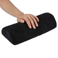 💅 black nail art hand cushion with soft sponge pillow - manicure table mat holder pad, salon rest cushion for nails, detachable & washable arm rest holder, makeup cosmetic tools logo