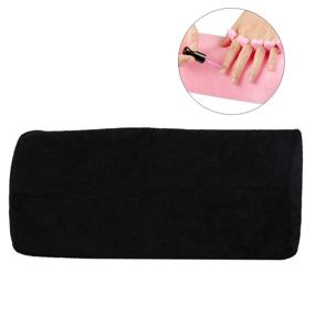 img 3 attached to 💅 Black Nail Art Hand Cushion with Soft Sponge Pillow - Manicure Table Mat Holder Pad, Salon Rest Cushion for Nails, Detachable & Washable Arm Rest Holder, Makeup Cosmetic Tools