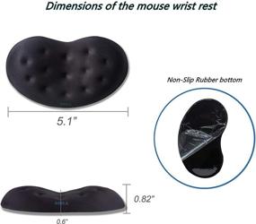 img 2 attached to 🖱️ BRILA Ergonomic Memory Foam Mouse Wrist Rest Support Pad: Comfortable Cushion for Computer, Laptop, Office Work, PC Gaming – Alleviates Wrist Pain – Black Mouse Wrist Rest