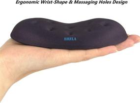 img 1 attached to 🖱️ BRILA Ergonomic Memory Foam Mouse Wrist Rest Support Pad: Comfortable Cushion for Computer, Laptop, Office Work, PC Gaming – Alleviates Wrist Pain – Black Mouse Wrist Rest