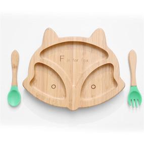img 3 attached to Bamboo Suction Toddler Plates Feeding