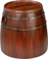 🍷 authentic french vineyard decor: design toscano wine barrel side table, 19 inch, full color logo