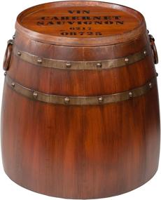 img 3 attached to 🍷 Authentic French Vineyard Decor: Design Toscano Wine Barrel Side Table, 19 Inch, Full Color