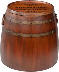 img 1 attached to 🍷 Authentic French Vineyard Decor: Design Toscano Wine Barrel Side Table, 19 Inch, Full Color