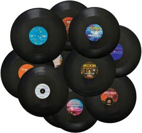 img 4 attached to 🎵 Pack of 10 Mini ZOZI 12-inch Blank Vinyl Records for Indie Aesthetic Room Decor, Home Decor, Wall Art in Bedroom or Living Room, Music Studio, Hip Hop Decor - Perfect for Discos or Hip Hop Themed Decorative Purpose