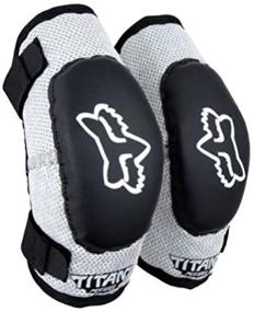 img 1 attached to 🦊 FOX Titan Youth Elbow Guards, Black/Silver, Medium/Large - Ages 6-9