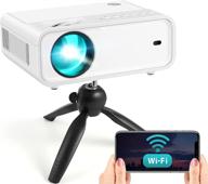 📽️ explore 2 wifi mini projector - upgraded for 2021 | full hd 1080p led | synchronize smartphone screen | 6500l movie projection | tv stick, ps5, hdmi, usb compatible | includes tripod logo