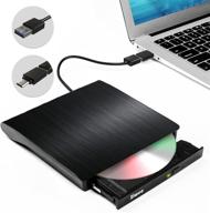 📀 портативный внешний dvd-привод usb 3.0 type-c cd-привод dvd-плеер для ноутбука. привод cd-rom перезаписыватель совместим с windows macbook linux mac os. логотип