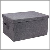 🗄️ organize in style with the bigso 6937s0101 soft foldable polyester storage box - large, grey logo
