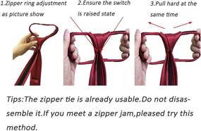 img 1 attached to BESMODZ Men's Striped Zipper Pretied Neckties - Enhancing Ties, Cummerbunds & Pocket Squares as Accessories