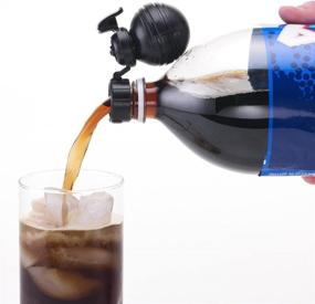 img 3 attached to 🍾 Soda Fresh Pump & Pour Fizz Keeper Cap - Black by JOKARI: Preserve Carbonation in 2 Liter Bottles