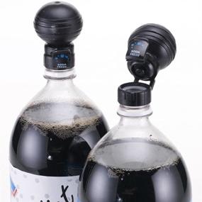 img 2 attached to 🍾 Soda Fresh Pump & Pour Fizz Keeper Cap - Black by JOKARI: Preserve Carbonation in 2 Liter Bottles