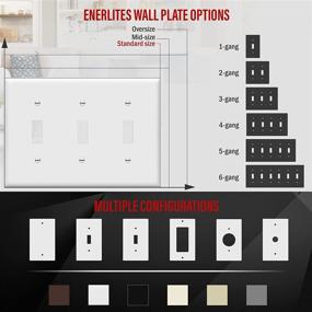 img 2 attached to 🔳 ENERLITES Triple Light Switch Wall Plate, Glossy White Finish, Standard Size 3-Gang 4.50" x 6.38", Durable Unbreakable Polycarbonate Thermoplastic, Model 8813-W