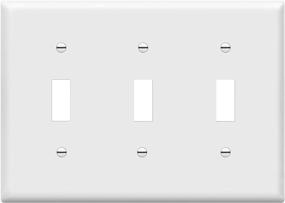 img 4 attached to 🔳 ENERLITES Triple Light Switch Wall Plate, Glossy White Finish, Standard Size 3-Gang 4.50" x 6.38", Durable Unbreakable Polycarbonate Thermoplastic, Model 8813-W