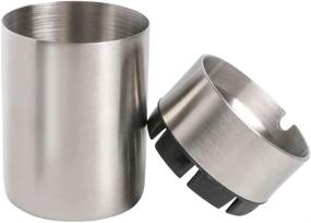 img 1 attached to 🚗 JOCHA Car Ashtray with Lid - Smell Proof Stainless Steel Portable Smokeless Detachable Windproof Self-Extinguishing Butt Bucket Ash Tray - Fits Most Car Cup Holders - Ideal for Outdoor Travel, Home, and Office (Silver)
