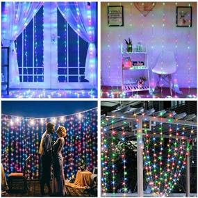 img 2 attached to 🔌 Twinkle Lights for Bedroom: 300 LED Curtain String, 9.8x9.8 Feet USB Plug-in, 8 Lighting Modes, Remote Control - Perfect for Indoor, Outdoor, Garden Weddings, Party, Christmas Décor