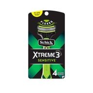 schick xtreme 3 disposable razors for men, sensitive 🪒 skin, 4 count each, pack of 3 (packaging variation possible) logo