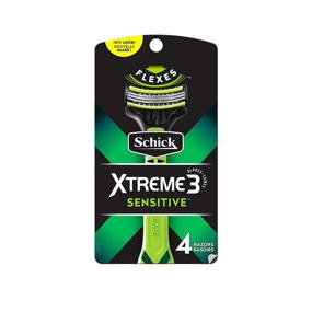 img 4 attached to Schick Xtreme 3 Disposable Razors for Men, Sensitive 🪒 Skin, 4 Count Each, Pack of 3 (Packaging Variation Possible)