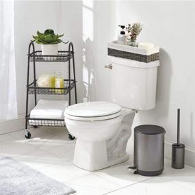 img 1 attached to 🚽 HOSROOME Bathroom Organizer Basket Bin for Toilet Paper Storage - Decorative Storage Basket for Toilet Tank Top, Closet, Bedroom, Bathroom, Entryway, Office - Set of 2, Grey