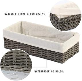 img 2 attached to 🚽 HOSROOME Bathroom Organizer Basket Bin for Toilet Paper Storage - Decorative Storage Basket for Toilet Tank Top, Closet, Bedroom, Bathroom, Entryway, Office - Set of 2, Grey