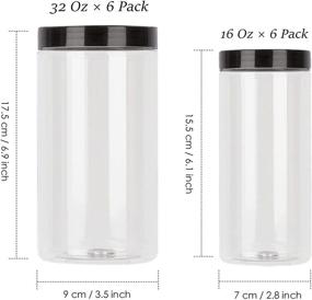 img 3 attached to 🏺 32 Oz & 16 Oz TUZAZO 12 Pack Large Clear Plastic Jars with Lids - BPA Free Airtight Storage Containers for Kitchen & Pantry Use - Includes Labels