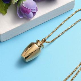 img 1 attached to Stainless Necklace Memorial Cremation W9 Urn Gold