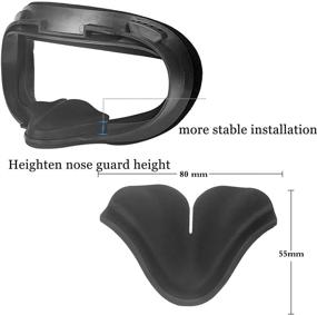 img 2 attached to 🔍 Набор чехлов из искусственной кожи и пенки для интерфейса Oculus Quest 2 (2 размера) с поддержкой TPU и защитными крышками для линз