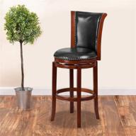 flash furniture chestnut barstool leather logo