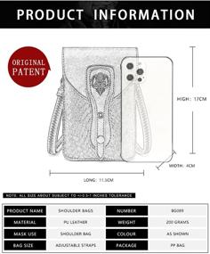 img 1 attached to 👜 Винтажные женские сумки и кошельки Valentoria Steampunk Crossbody Shoulder для мобильных телефонов: сочетание моды в стиле стимпанк и функциональности