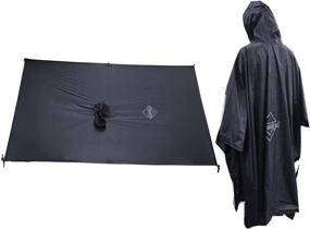 img 4 attached to Onewind Ultralight Hooded Rain Poncho: Ultimate Backpackers' Essential for Rain Protection