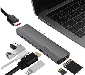 img 4 attached to Renewed NOV8Tech USB C Hub Dual 4K HDMI Triple Display USB Adapter for MacBook Pro 2021/2020/2019/2018/2017/2016 & MacBook Air 2021-2018 - 8 in 2 Gray USB-C 100W PD, 2X USB 3.0, USB 2.0, SD/Micro SD, Enhanced SEO
