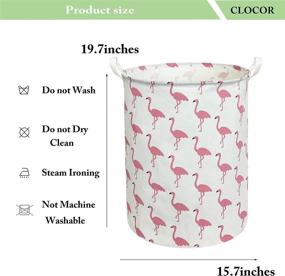 img 3 attached to 🦩 CLOCOR Large Cotton Storage Bin - Round Gift Basket with Handles for Toys, Laundry, Baby Nursery - White Flamingo Print