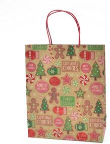 img 1 attached to 🎁 Sparkling Christmas Cheer: Glittered Kraft Large Gift Bags, 10 Pack