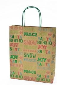 img 3 attached to 🎁 Sparkling Christmas Cheer: Glittered Kraft Large Gift Bags, 10 Pack