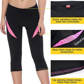 img 1 attached to 🚴 Santic Women's Padded Cycling Shorts Capris - Breathable Biking Pants Tight Fit for Bike Enthusiasts