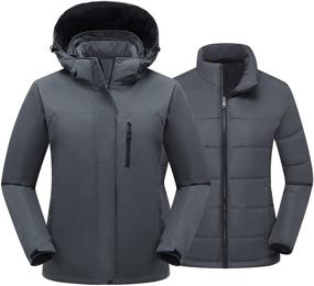 img 4 attached to 🧥 Stay Warm & Dry with PTSOC Women's 3-in-1 Waterproof Ski Jacket for Winter Adventures