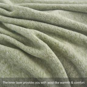 img 2 attached to 🛋️ JML Green/White Knit Blanket Set Queen Size (90"x90") with 2 Shams - Soft Microfiber, 300GSM Cozy Fuzzy Jersey Blanket for Couch, Sofa, Office, and Picnic