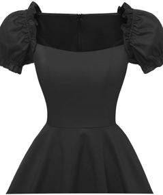 img 1 attached to 👗 Hanpceirs Women's Puff Sleeve 1950s Party Dresses: Chic Aline with Pockets