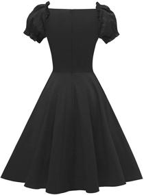 img 2 attached to 👗 Hanpceirs Women's Puff Sleeve 1950s Party Dresses: Chic Aline with Pockets