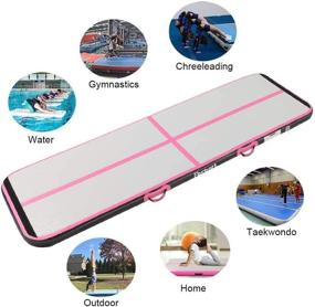 img 3 attached to Inflatable Air Gymnastics Mat for Gymnastics, Track Training, Yoga, Cheerleading, Taekwondo, Kungfu, 🤸 and Exercise – Includes Electric Air Pump for Home Gym, Beach, Park, and Water Use