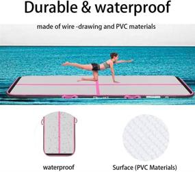 img 2 attached to Inflatable Air Gymnastics Mat for Gymnastics, Track Training, Yoga, Cheerleading, Taekwondo, Kungfu, 🤸 and Exercise – Includes Electric Air Pump for Home Gym, Beach, Park, and Water Use