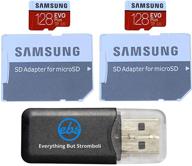 📷 2-pack карта памяти microsd samsung evo plus 128gb, совместима с gopro hero 8 black (hero8), max 360 uhs-i, u1, класс скорости 10, sdxc (mb-mc128h) набор с 1 считывателем карт памяти everything but stromboli логотип