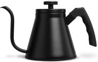 🔥 27oz black stovetop kettle with thermometer, gooseneck design, pour over functionality, triple layered base - by kook logo
