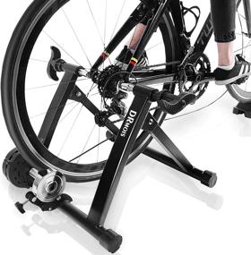 img 4 attached to 🚴 DRMOIS Bike Trainer Stand – Portable Stainless Steel Indoor Exercise Bicycle Trainer with Magnetic Flywheel, Stationary Bike Resistance Trainers for Road & Mountain Bikes