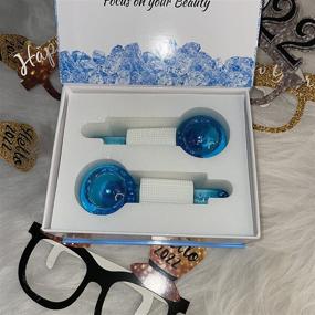 img 3 attached to Ice Globe Facial Rollers: Cooling Magic for Daily Home Spa Beauty Routines- 2PCS Blue Cold Facial Ice Balls Set